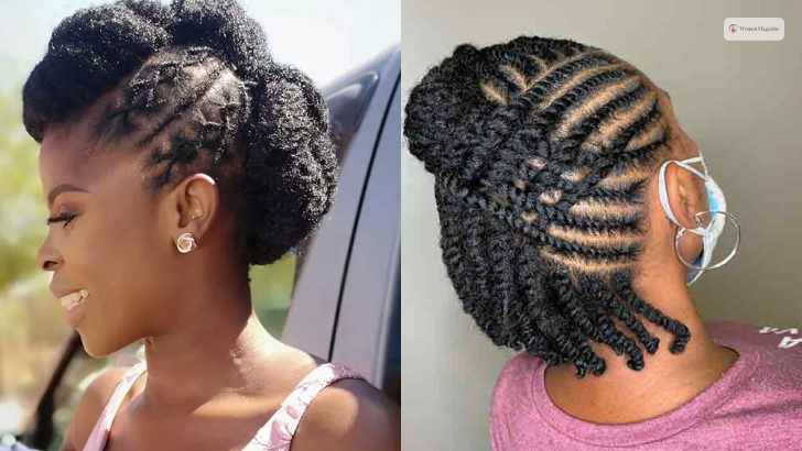 Flat Twists And Cornrows Updo 
